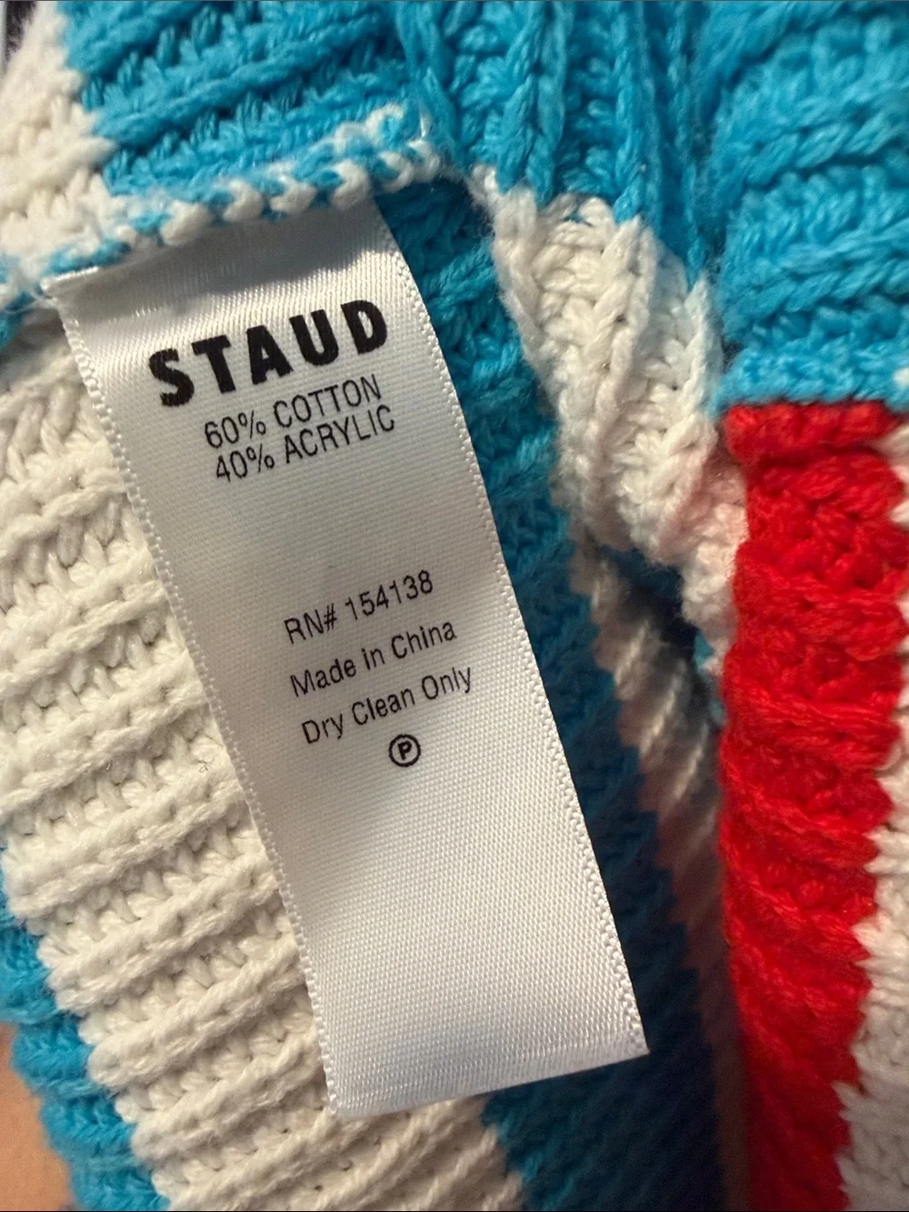 Staud Striped Half-Zip Knit Sweater - Multicolor